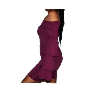 Gianni Bini burgundy off the shoulder dress